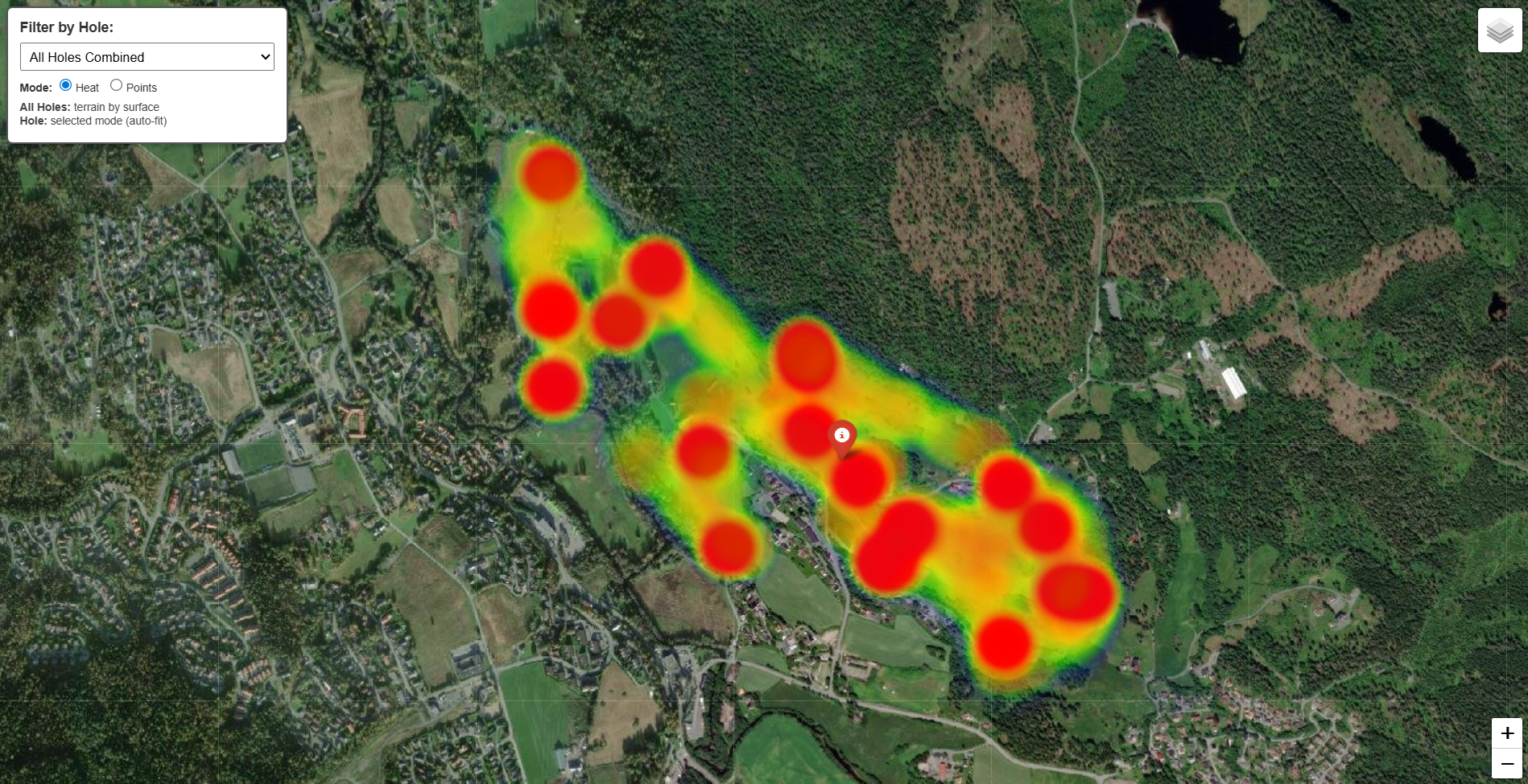 Baerum Golfklubb Heatmap