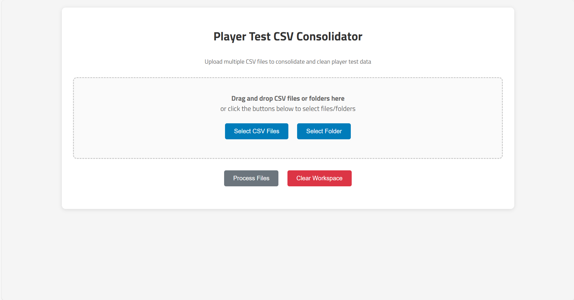 Player Test Consolidator Screenshot